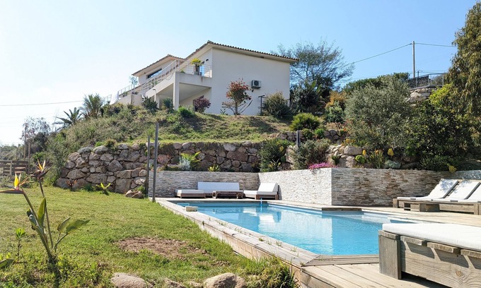 Coti-Chiavari Villa | Superb modern villa of 300m2 overlooking Cala d'Orzu including 4 suites
