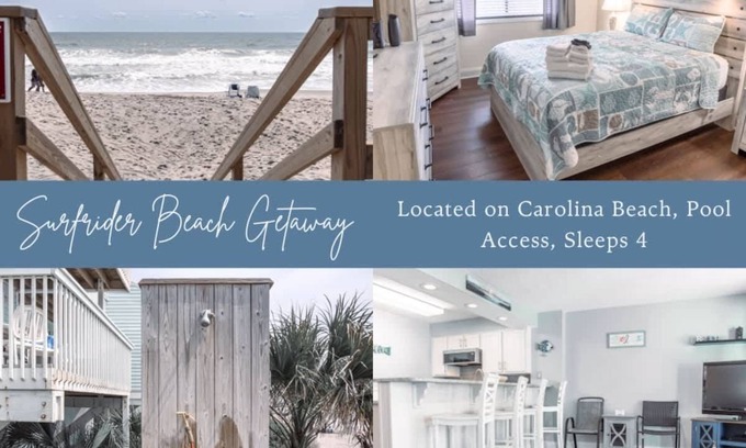 Kure Beach Condo | Surfrider Beach Getaway Cozy 1BR, Beach Access!