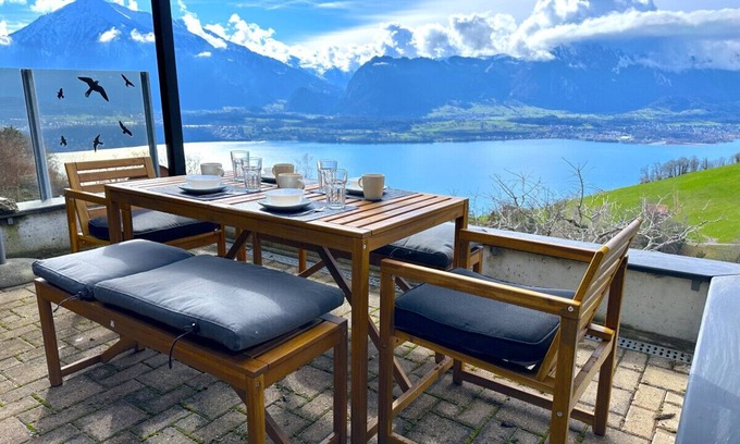 Aeschlen ob Gunten Apartment | SwissHut Stunning Views Alps & Lake