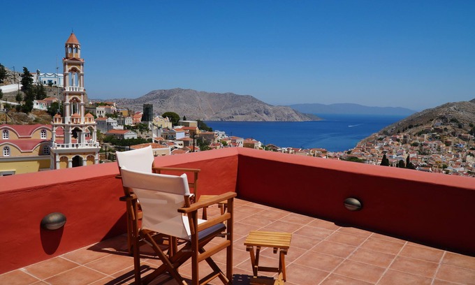Symi Apartment | Symi Uptown Carmine Sea View Terrace Studio