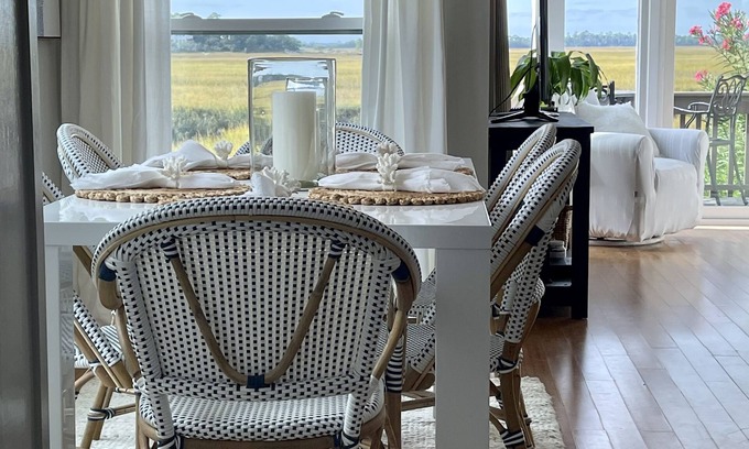 Saint Helena Island Villa | Tennis Courts in front and the ever changing Marsh in back. Golf cart included.