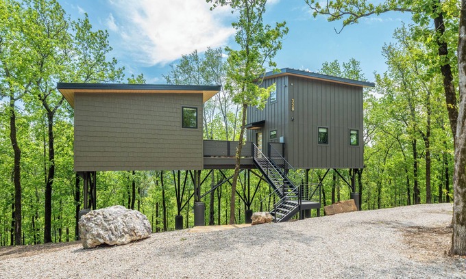 Hot Springs Cabin | The Aged Owl Treehouse, Hot Tub, Sleeps 8