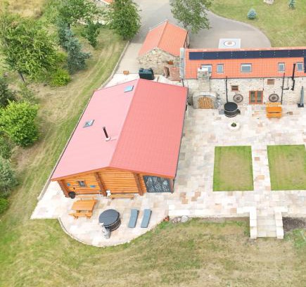 Crook House | The Barn & The Log Cabin, Sleeps 12, 2 Hot Tubs, Near Durham & Bishop Auckland