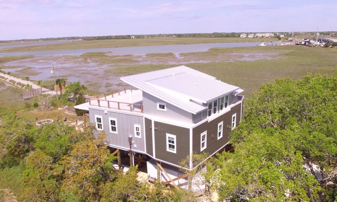 Folly Beach Apartment | The Folly River Flat at Folly Beach - Luxury Apartment WITH DEEP WATER DOCK !