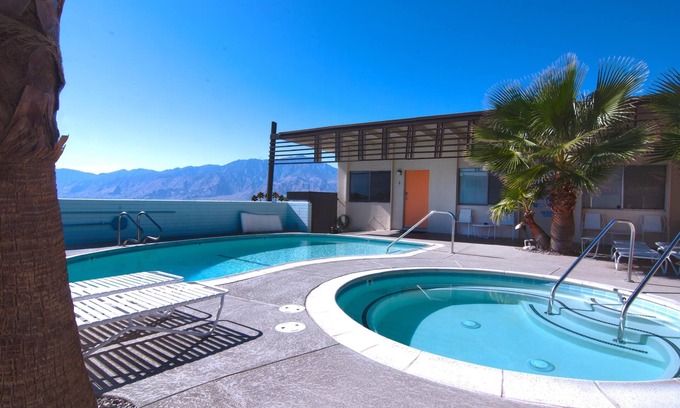 Desert Hot Springs Apartment | The Getaway Studio #3: Pool, Mountain View, Kids welcome