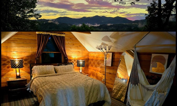 Franklin Cabin | The Loft: Cabin Getaway w/Covered Porch & Stunning Mountain Views