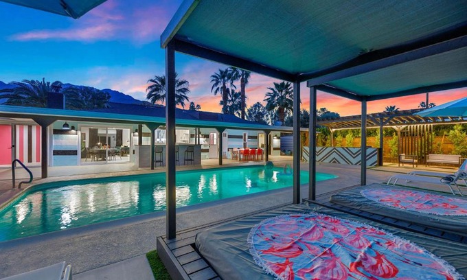 Palm Springs House | The Ritz - Luxury Home with Pool & Speakeasy Bar