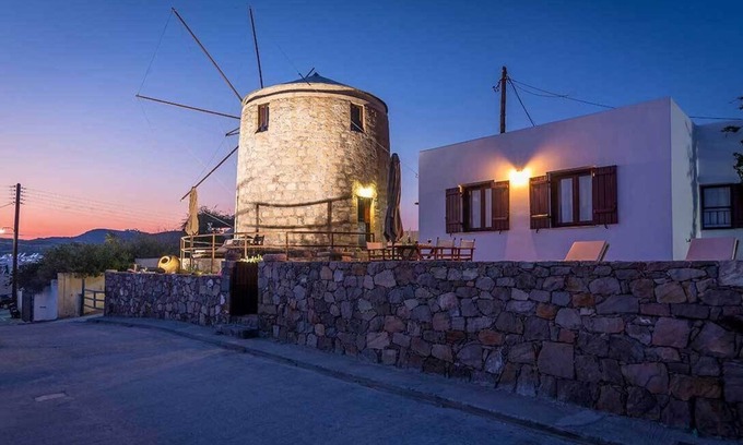 Adamas House | The windmill in Milos' port - with sea view