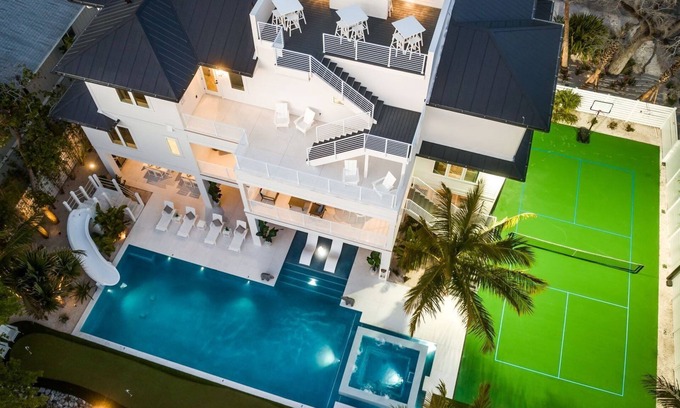 Siesta Key House | Theatre Room - Sport Court - Resort Style Pool w/Spa and Slide - Lake Views