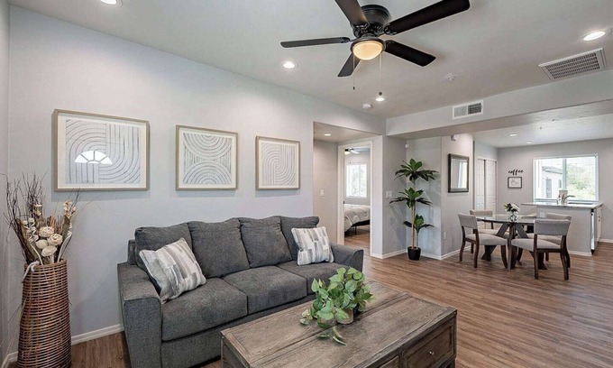 Amphi Apartment | This centrally located 2 bedroom 2 bathroom is fully remodeled with electric vehicle charging on site