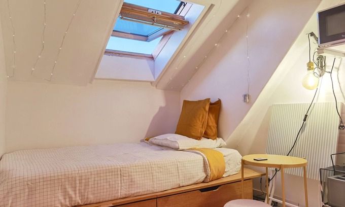 Quartier de la Monnaie Apartment | Top roof view studio with elevator/1mn to metro/Paris Centre