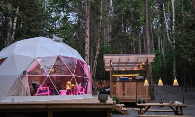 Pikwakanagan Cabin | TRANQUILITY DOME OFFGRID GLAMPING RETREAT IN PRIVATE FOREST!