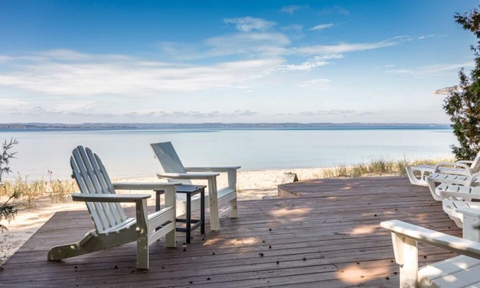 Traverse City Cottage | Traverse City, MI Old Mission Point-beach front serenity, swimming and sunsets
