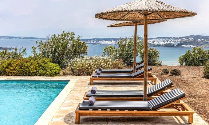 Naousa Villa | Turquoise 2 Bedroom Villa Sea View Private Pool