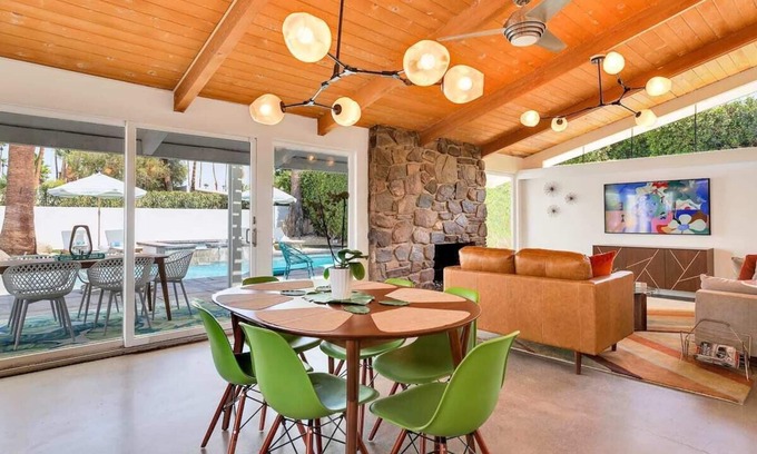 Twin Palms House | Twin Palms Mid-Century w Private Pool/Spa & Views