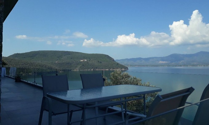 Mytilene House | Two story house in a plot with olive trees with amazing view