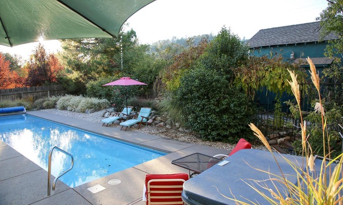 Douglas Flat Apartment | Unique Property: pool, hot tub, gardens, koi ponds, game building!