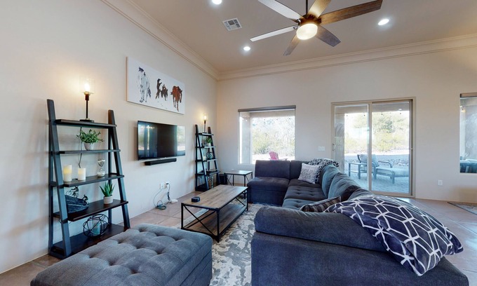 Tanque Verde House | Updated home with mountain views, a private patio, grill, EV charger, W/D, & AC