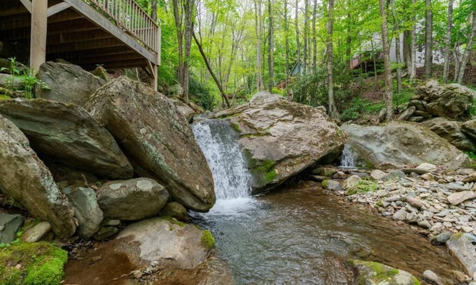 Banner Elk Cabin | Valley Creek Cabin- Mountain Cabin, Waterfront (by Creek and Waterfall), Pet Friendly, Two King B.