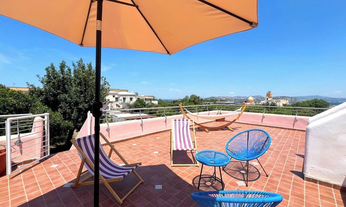 Procida Villa | VefiÀ | vacation home. The terrace on the Mediterranean