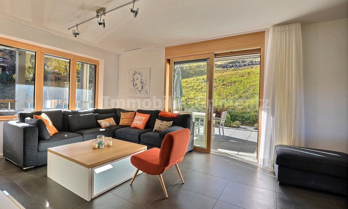 Grimentz Apartment | Very comfortable flat for 8 people, living room, kitchen area with dishwasher, 2 double bedrooms, 1