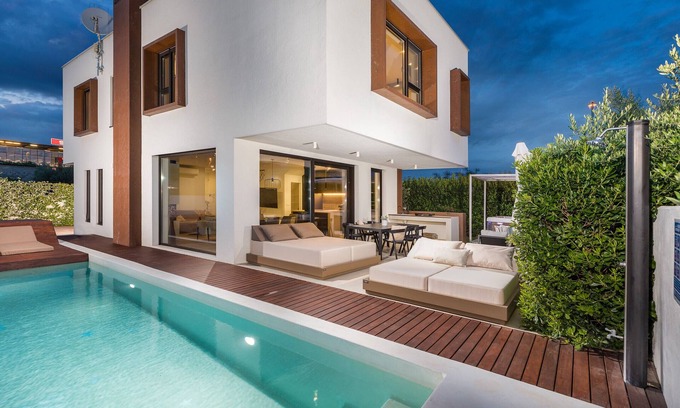 Gregovica Villa | Villa Adora for 6 people in Pula with private pool, jacuzzi & children playground