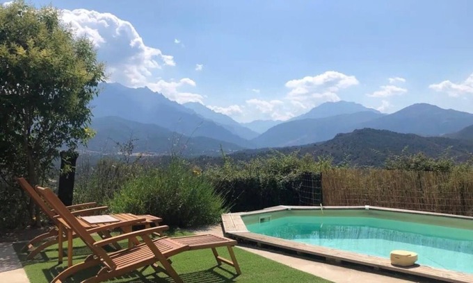 Canavaggia Villa | Villa Asphodèle - New semi-sunken swimming pool, quiet and valley view