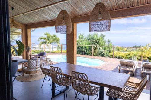 Saint-Paul Villa | Villa cactus avec piscine et vue mer