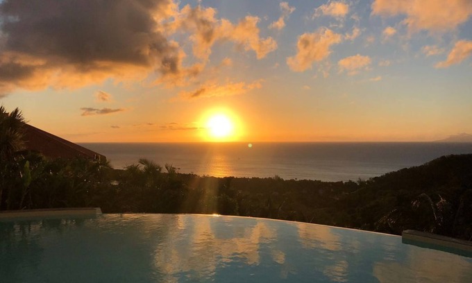 Deshaies Villa | Villa Cocoon enjoying one of the most beautiful views of Guadeloupe with swimming pool