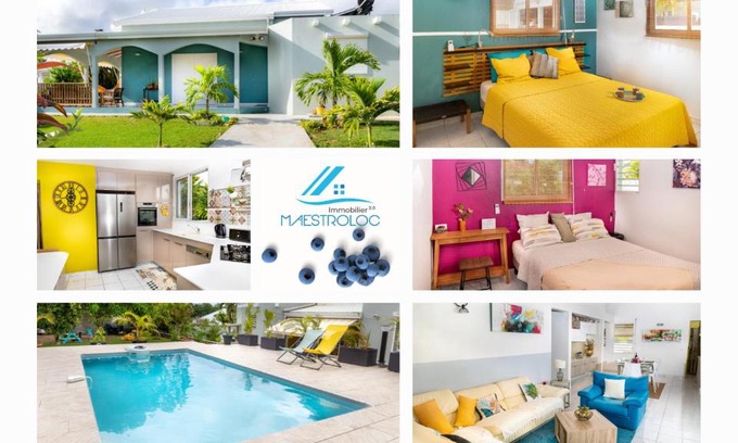 Sainte-Rose Villa | Villa L'Artist en bord de mer avec piscine privée