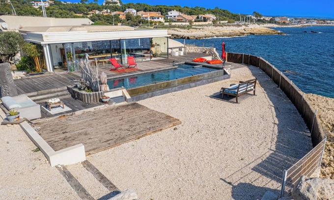 Sausset-les-Pins Villa | Villa niche dans une calanque accès mer privatif