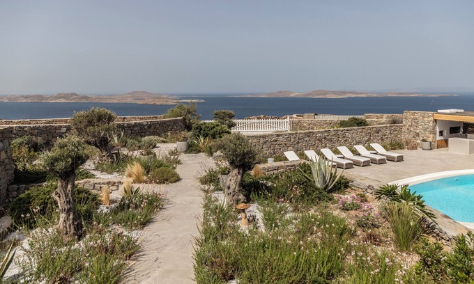 Agios Ioannis Villa | Villa Nostos: Six bedroom luxury family villa with breathtaking sunset view