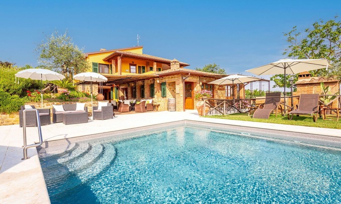 Montaione Villa | Villa with A/C, pool, WIFI, TV, patio, pets allowed, panoramic view, parking, close to San Gimig.