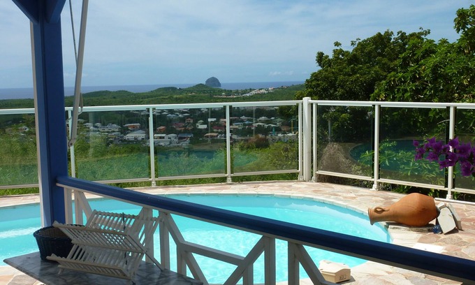 Riviere-Salee House | Villa with private saltwater pool and panoramic view of the sea and Diamond Rock