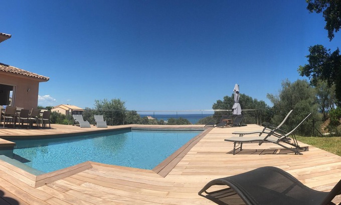 Solenzara Villa | Villa with sea view, spacious, quiet, private heated pool renovated in 2025