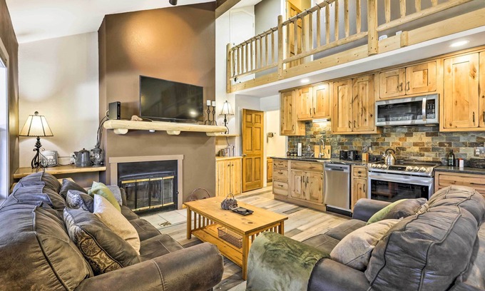 Grand Lake Condo | Walk to Grand Lake: Riverfront Gem w/Fireplace!