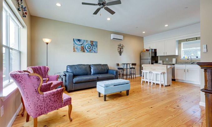 Central Business District Condo | Walkable Downtown Apt w/Game Room!