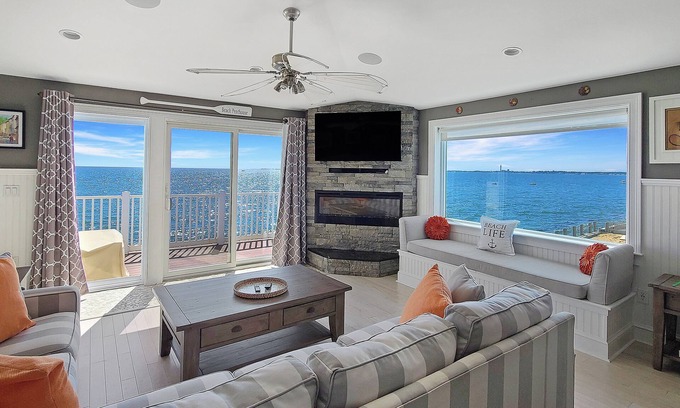 North Truro Condo | Waterfront 2BD Condo-RIGHT ON THE BEACH, Stunning Water Views, Balcony Deck, A/C, Association Beach