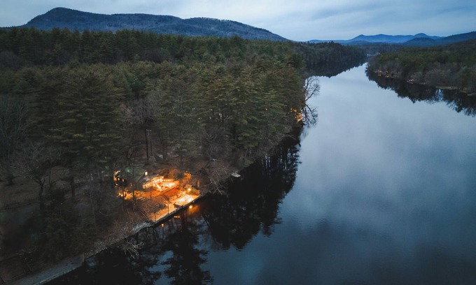 Corinth Cabin | Waterfront Birch Cabin near Saratoga, Lake George