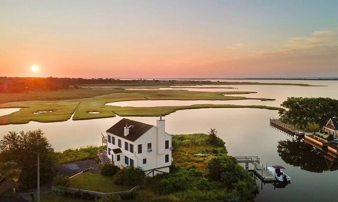 Shirley House | Waterfront Home with Dock! Amazing Views! Close To Beaches!