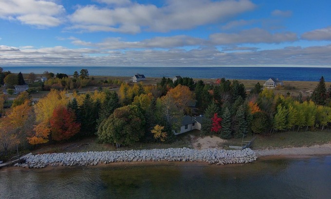 Grand Marais House | Waterfront house with private dock and beach in Grand Marais, MI