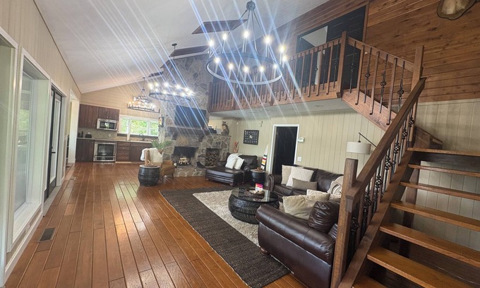 Leesburg House | Weiss Lake Front Sleeps 17 with UTV and Pon-Toon Boat for the Sunset Views!