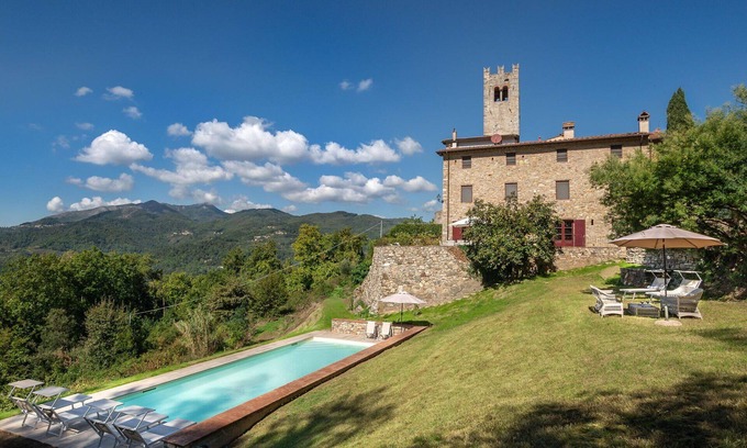 Villabuona Villa | Wonderful private villa with private pool, WIFI, TV, patio and panoramic view, close to Lucca