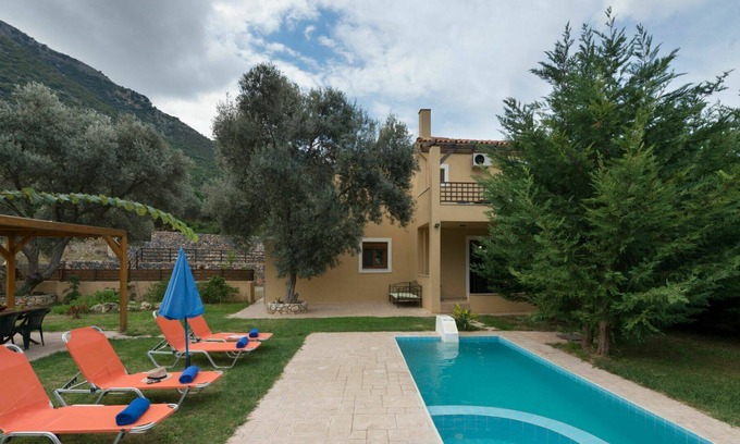 Vlichada Villa | Wonderful private villa with A/C, WIFI, private pool, TV, balcony, panoramic view and parking