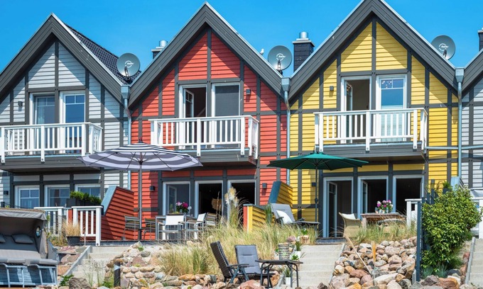 Olpenitz House | Wooden holiday home "Bootshaus" with sauna, bathing jetty and south-facing terrace with Baltic Sea view