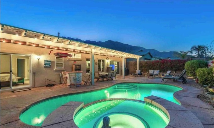 Palm Springs House | Your 4-bedroom Oasis: pool, spa, gym, and more