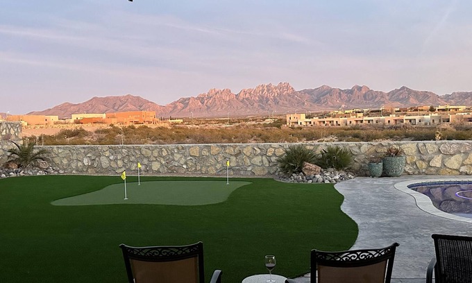 Las Cruces House | Your own personal resort, personal pool, spa, putting green and stunning view.