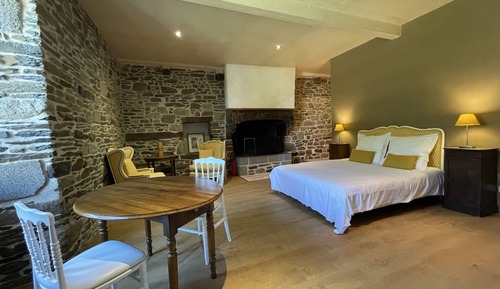 Studio, Fireplace, Courtyard View