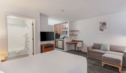 Studio, 1 Queen Bed with Sofa bed (Mobility/Hearing Access, Roll-In Shwr)