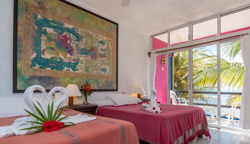 Standard Double Room, 2 Queen Beds, Private Bathroom, Beach View